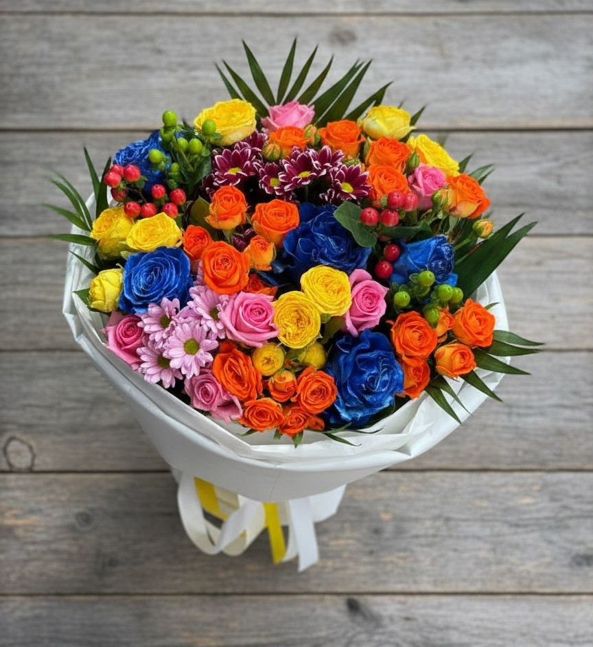 Букет цветов из: Розы и Хризантемы в Верховье