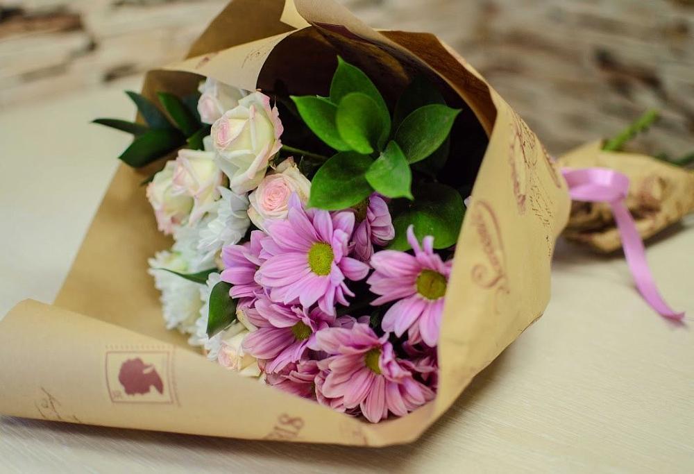 Букет цветов из: Розы и Хризантемы в Верховье