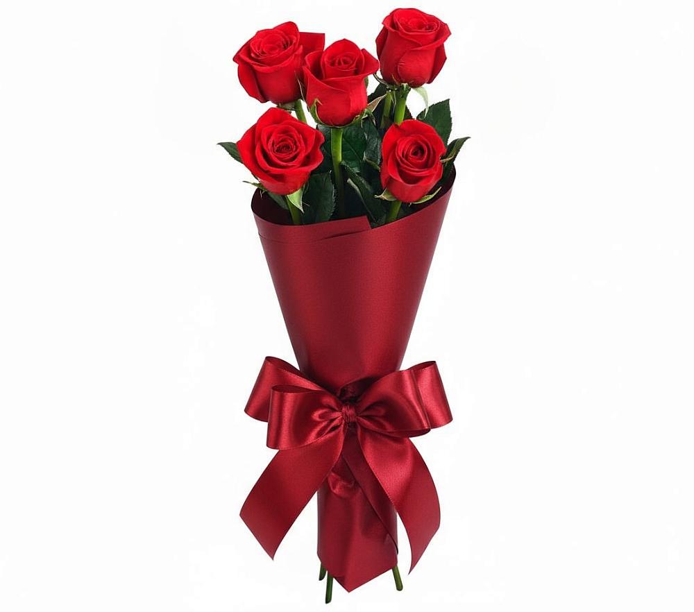 Букет 5 Красных роз Эдлесс Лав в Верховье