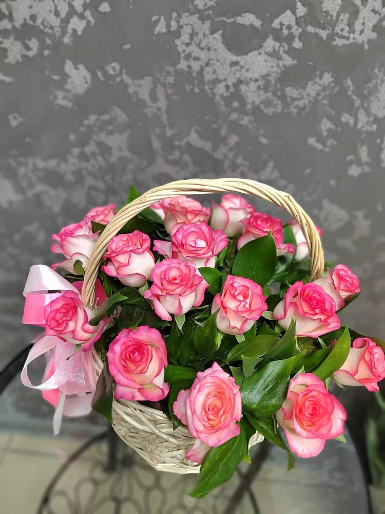 Цветочная композиция из Розы в корзине в Верховье