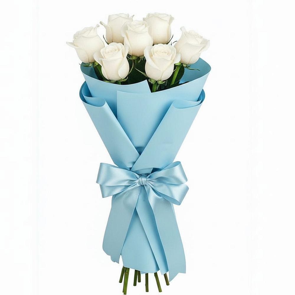 Букет 7 белых роз Проуд в Верховье