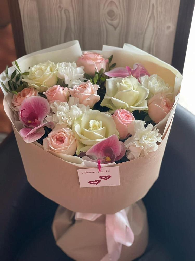 Букет цветов из: Орхидеи, Розы и Гвоздики в Верховье