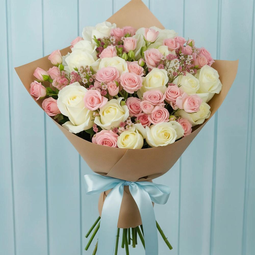 Букет цветов из: Розы в Верховье