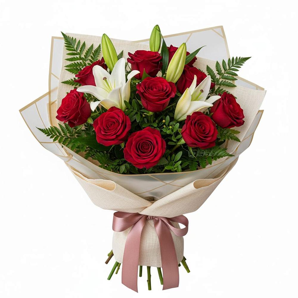 Букет цветов из: Лилии и Розы в Верховье