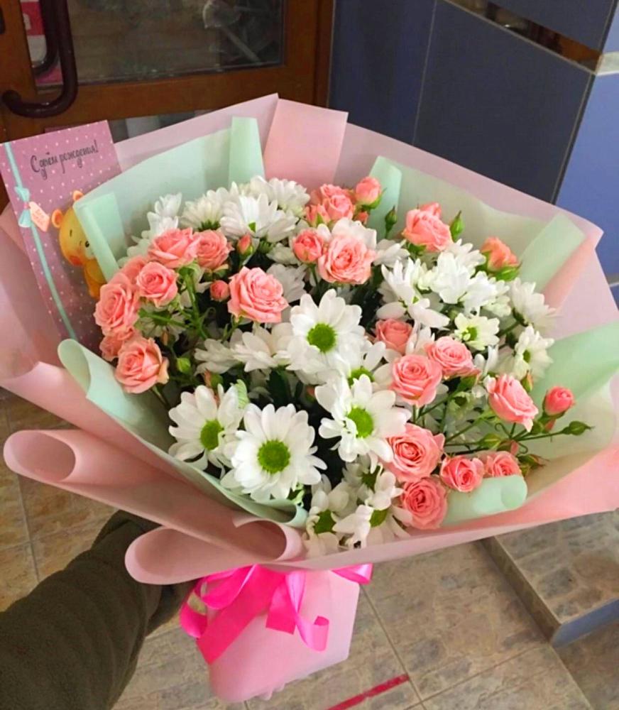 Букет цветов из: Розы и Хризантемы в Верховье