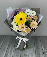 Букет цветов из:  Розы, Герберы и Хризантемы в Верховье