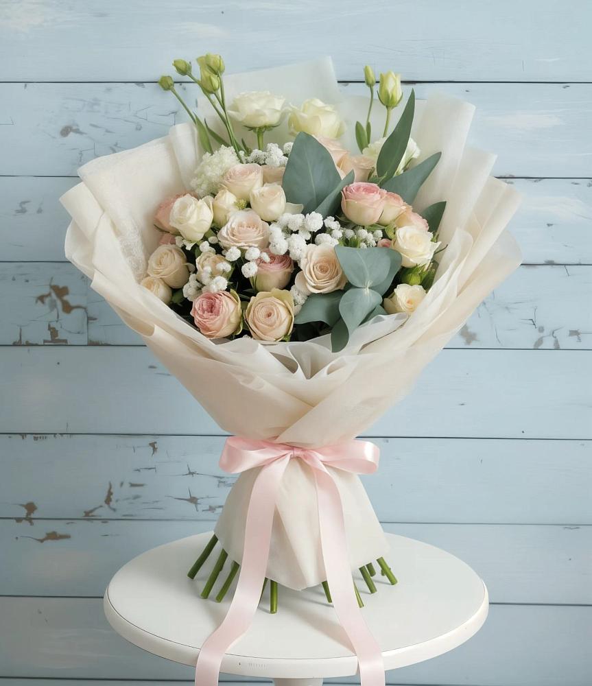 Букет цветов из: Розы и Лизиантусы в Верховье