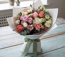 Букет цветов из:  Розы, Лизиантусы и Гвоздики в Верховье