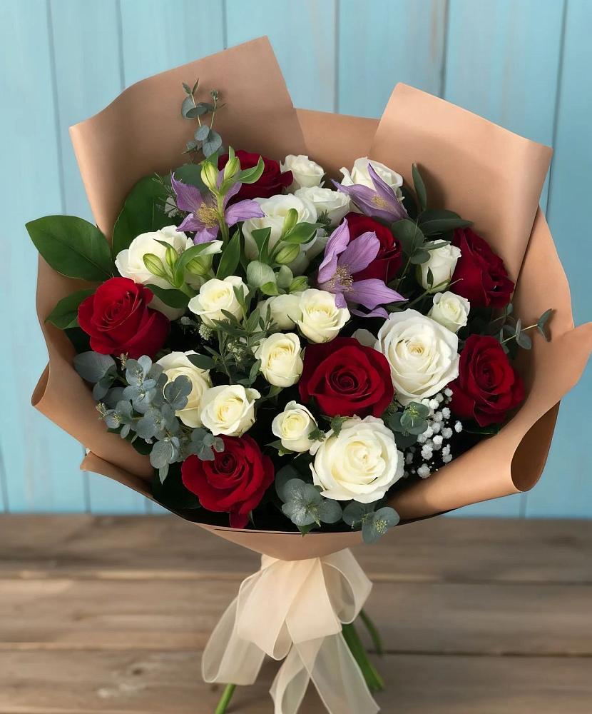 Букет цветов из: Розы и Альстромерии в Верховье
